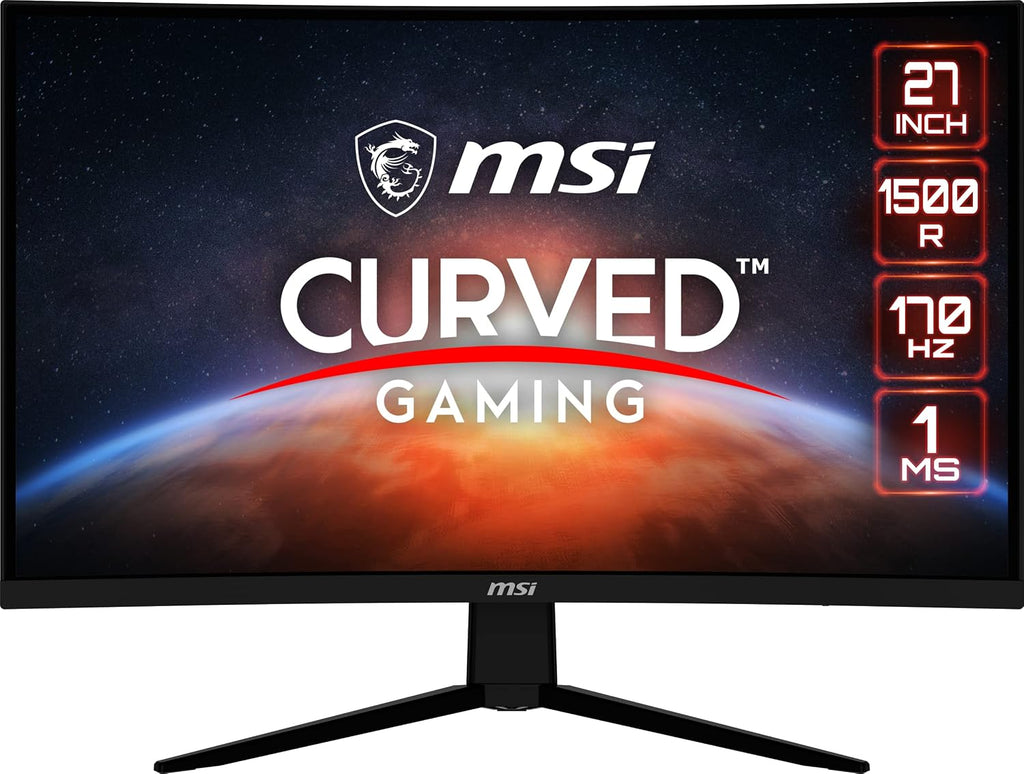 msi G273CQ, 27' Gaming Monitor, 2560 x 1440 (QHD), VA, 170Hz, FreeSync Premium, HDR Ready, HDMI, Displayport, Tilt