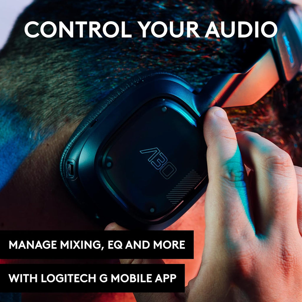 Logitech G Astro A30 Lightspeed Wireless Gaming Headset, Bluetooth Enabled, Dolby Atmos, Detachable Boom, 27h Battery, USBC Charging, for PS5, PS4, Xbox, Nintendo Switch, PC, Android - Blue (Renewed)