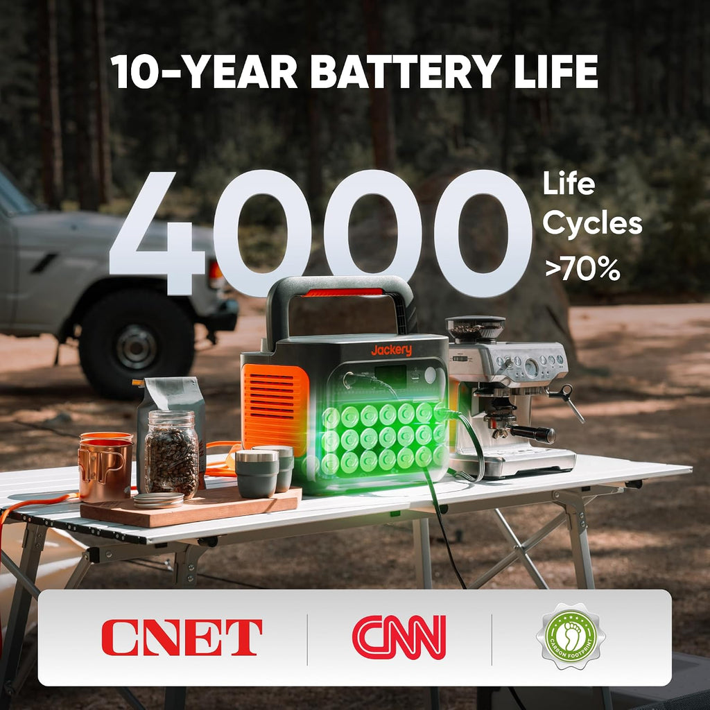 Jackery Solar Generator 1000 v2 with 100W Solar Panel,1070Wh Portable Power Station LiFePO4 Battery,1500W AC/100W USB-C Output,1Hr Fast Charge for Outdoor,Off-Grid Living,RV,Emergency