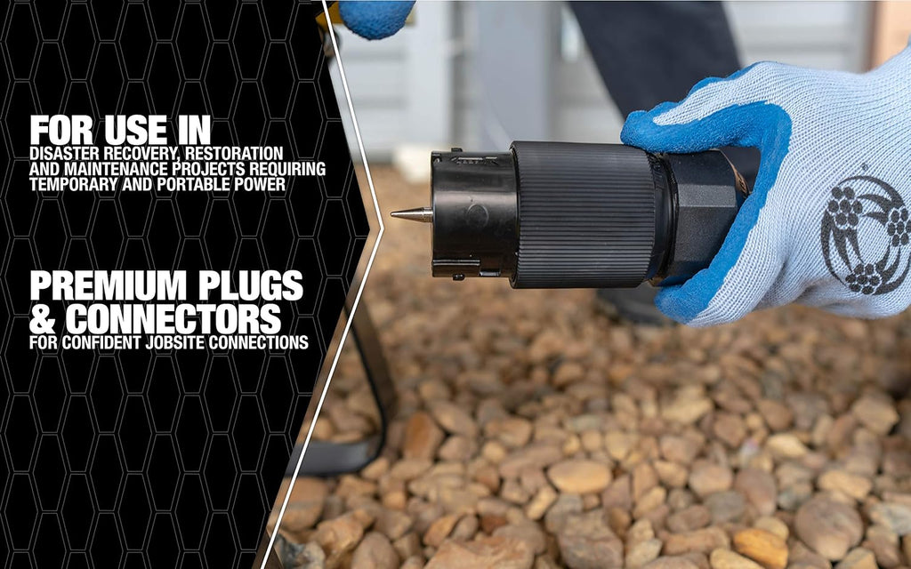 Southwire Power Distribution Extension Cord - Splits 50-Amp Service into Dual Feeds - Flexible Jacket - Oil & Moisture Resistant - WC596 Grade - 6/3 & 8/1 STOW - 50 Foot