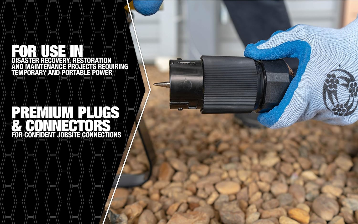 Southwire Power Distribution Extension Cord - Splits 50-Amp Service into Dual Feeds - Flexible Jacket - Oil & Moisture Resistant - WC596 Grade - 6/3 & 8/1 STOW - 50 Foot