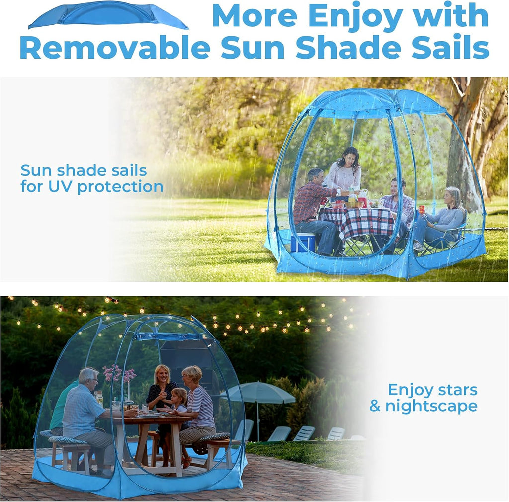 All Weather Proof Pod Pop Up Bubble Tent for 3-8 People, Large Oversize Dome House, Cold Protection Camping Tent, Winter Instant Igloo for Outdoor Activities