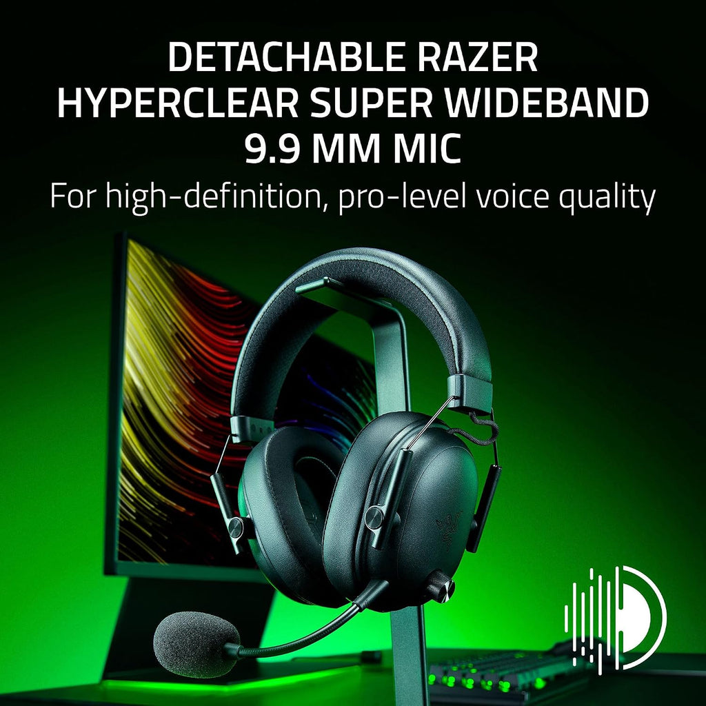 Razer BlackShark V3 Wireless Gaming Headset for PC: 50mm Drivers - Super Wideband Mic - 2.4 GHz, Bluetooth, USB - Works with Mac, PS5, Nintendo Switch, Smartphone - 70 Hr Battery - Black (Renewed)