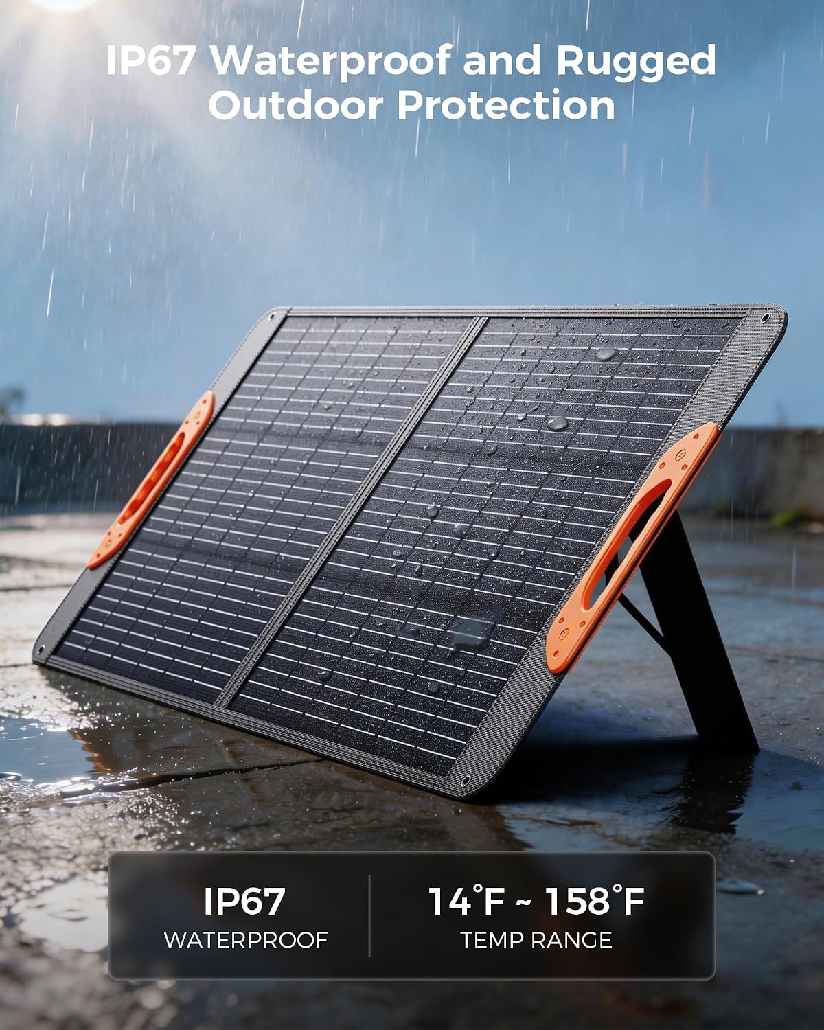 ZOUPW 100W Portable Solar Panel with 5-in-1 Cable,23.5% Efficiency Mono Foldable Solar Charger for Jackery 300/Ecoflow River/Anker/Bluetti,IP67 Waterproof for Camping RV Off-Grid Emergency Power
