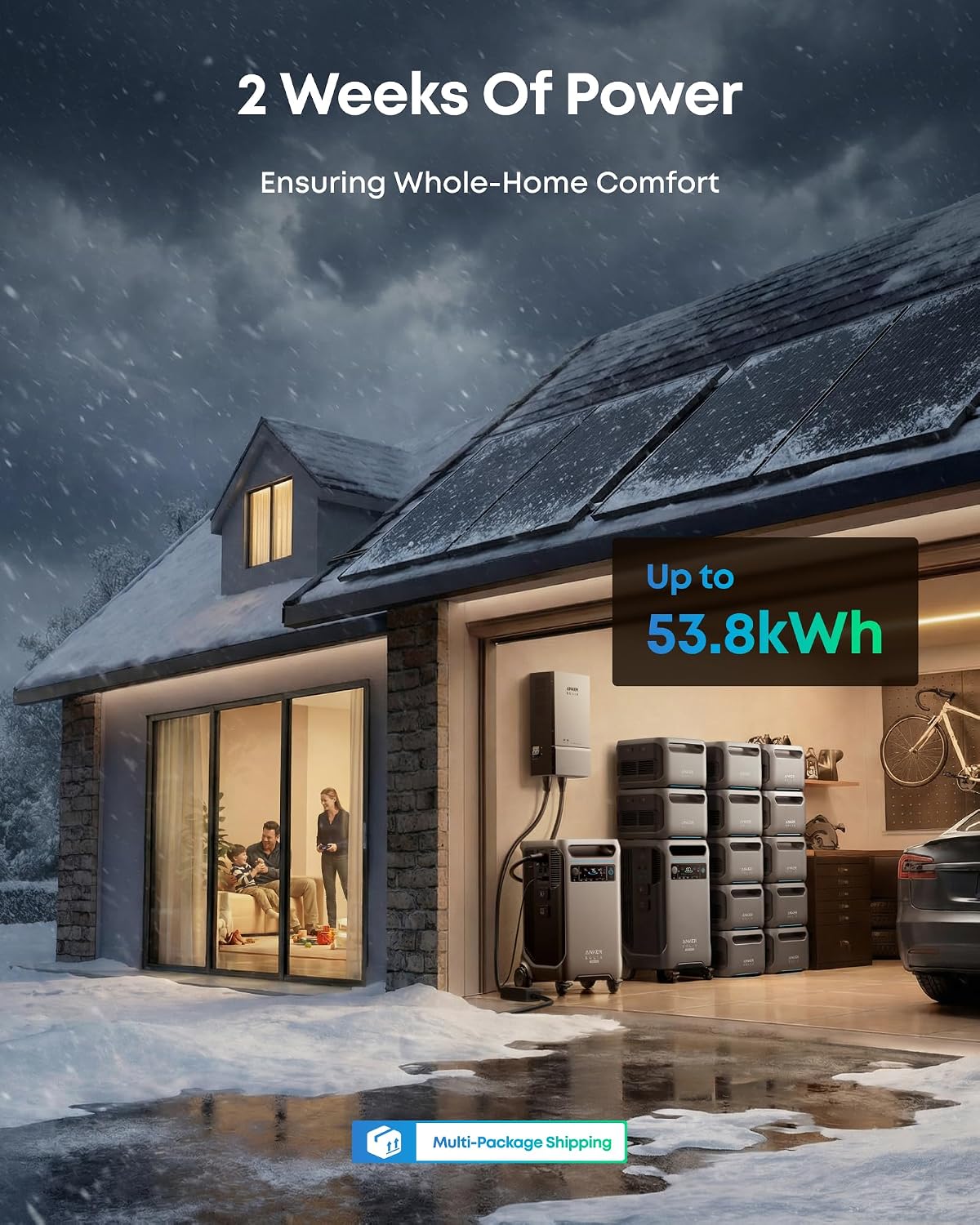 Anker SOLIX F3800 Plus Portable Power Station (2025 NEW) and 240V Generator Input Adapter, 3,840Wh, 3,200W Solar Input, Generators for Home Use, Works with Generator, For Power Outages and Emergencies