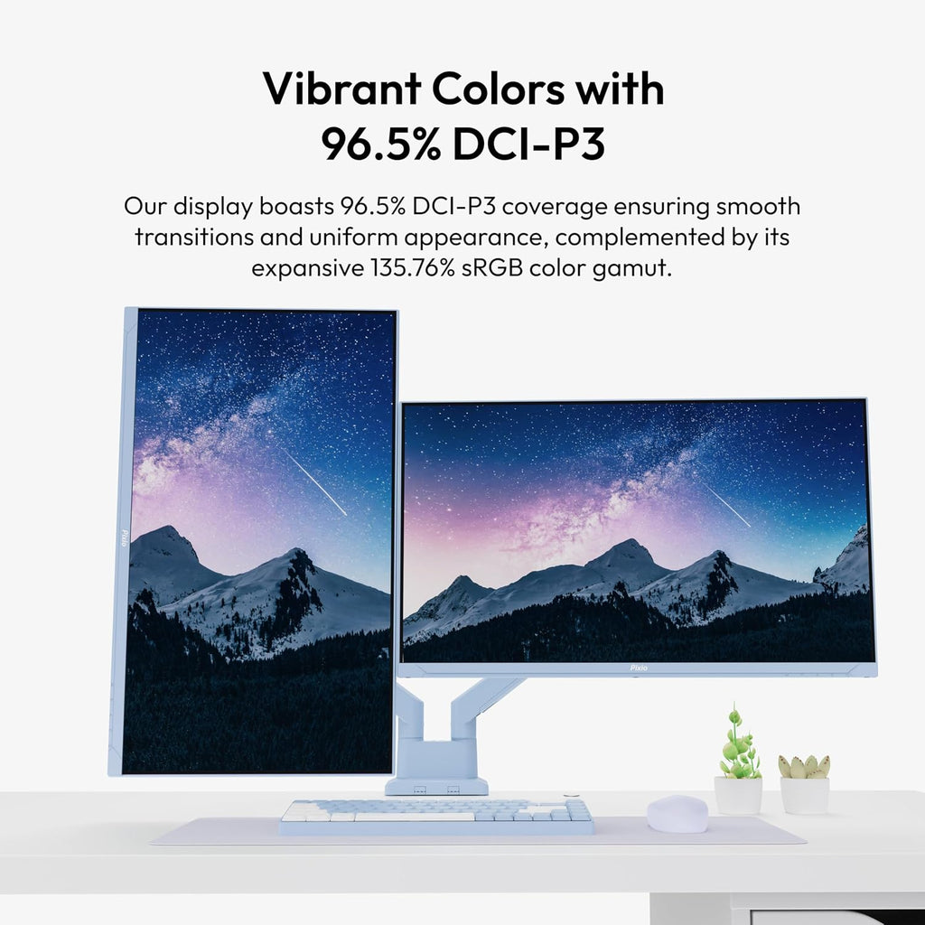 Pixio PX278 Wave Blue 27 inch 180Hz Refresh Rate Quad HD 1440p Resolution Fast IPS Panel 1ms GTG Response Time Built-in Speakers Gaming Monitor with AMD FreeSync