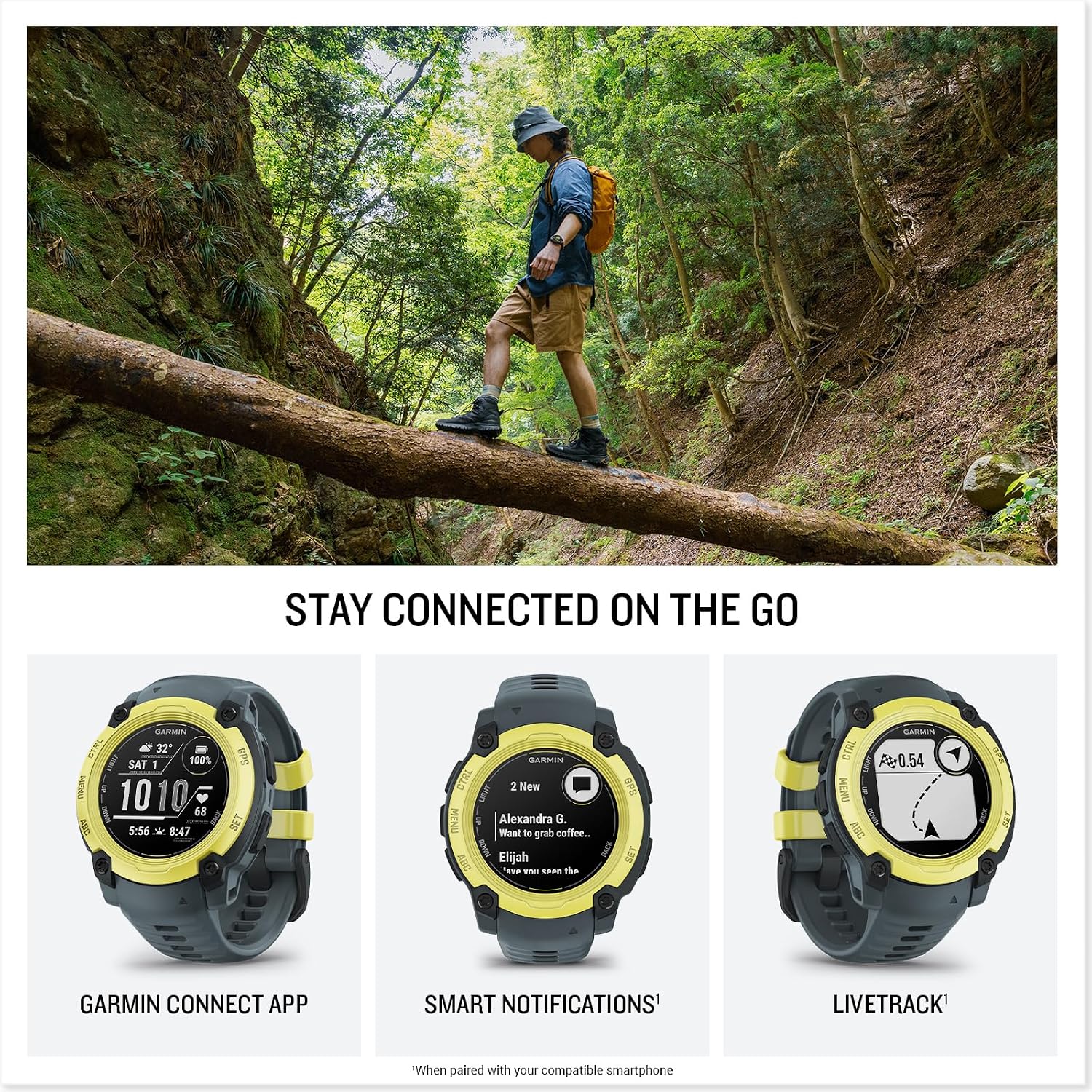 Garmin Instinct E 40mm, Outdoor GPS Smartwatch, 24/7 Health Monitoring, Up to 14 Days of Battery Life, Electric Lime/Twilight 010-02932-01 Health, Fitness and Tactical Smart Watch Bundle for Men
