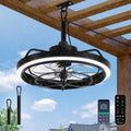 Conciseer Outdoor Ceiling Fan with Light for Patio, 20' Waterproof All-Weather Plug-in Hanging Fan, Smart APP/Remote Control, 3CCT Dimmable LED, Caged Design for Gazebo, Pergola, Porch