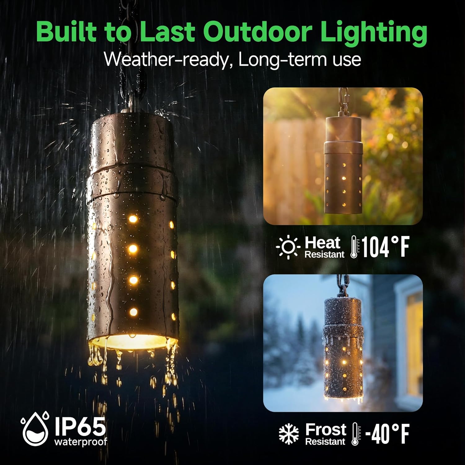 Outdoor Pendant Lights, 3000K/4000K/5000K Adjustable Color Temperature, 3CCT Low Voltage LED Hanging Lights, 12V Wired Installation, Aluminum Design, ORB Finish for Patio Porch Gazebo 4 Pack