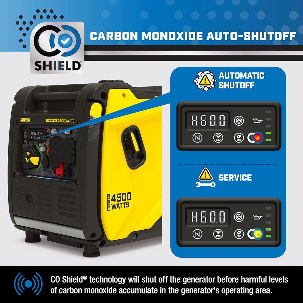 Champion Power Equipment 4500-Watt Wireless Remote Start Inverter Generator with Quiet Technology and CO Shield