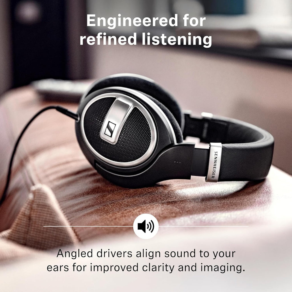 Sennheiser HD 599 SE Open-Back Headphones, Premium Design, Natural Balanced Audio, Comfortable Fit, Wired Headphones for Music, Gaming, School, Work, Black