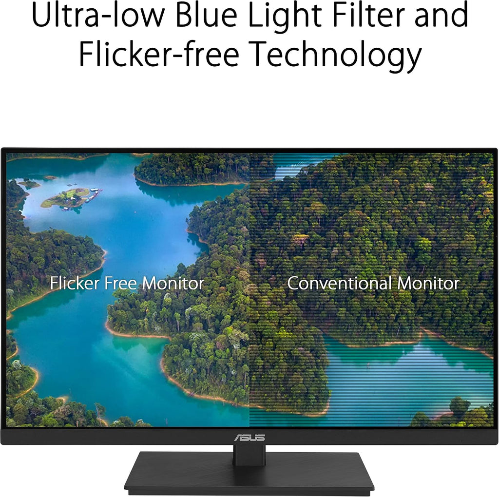 ASUS 27' 1080P Docking Monitor (VA27ECPSN) – Full HD, IPS, 75Hz, Adaptive-Sync, Speakers, Eye Care, Low Blue Light, Flicker Free, RJ45, USB-C, DisplayPort, HDMI, Height Adjustment, VESA Wall Mountable