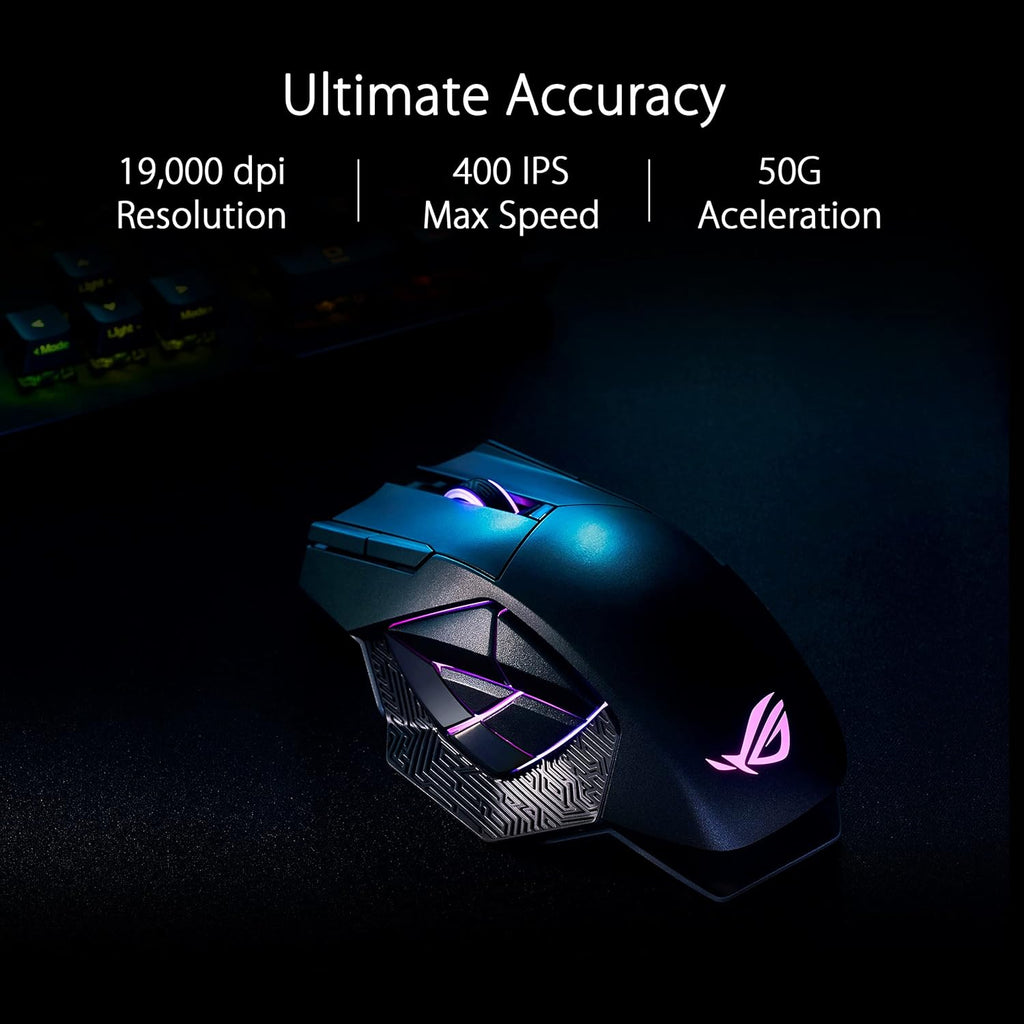 ASUS ROG Strix Scope II 96 Wireless Gaming Keyboard & ROG Spatha X Wireless Gaming Mouse (Magnetic Charging Stand