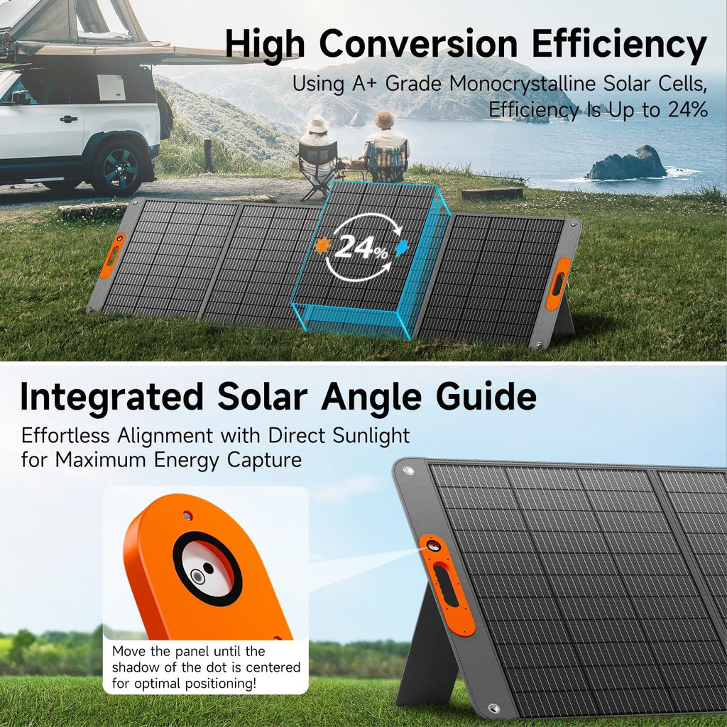 400W Portable Solar Panel for Power Station, 24% High Efficiency Lightweight ETFE Foldable Solar Panel Charger, MC4 Output, IP65 Waterproof, for Outdoor Camping, RV, Emergency Power Supply