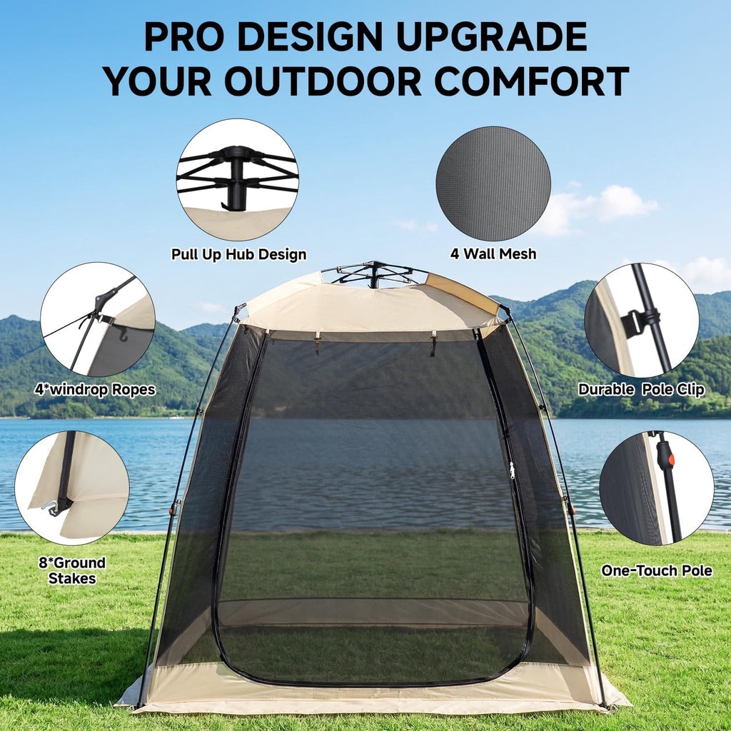 Alvantor® Screen House Gazebo, Pop Up Screen Tent, Instant Screen Room with Carry Bag, Outdoor Mosquito Tent Camping, Sun Shade Shelter for Patio, Garden, Backyard, Deck