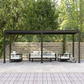 Mirador 111S Round Louvered Pergola Gazebo, 10Ft x 20Ft, Full Aluminum Frame, Adjustable Roof, Outdoor, Durable, Charcoal