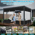 Clear Vinyl Curtains with Zippered Entry, 23oz Heavy Duty Waterproof Anti-UV and Tear-Resistant Tarpaulin with Grommets, Weatherproof Panels for Porch, Pergola, Gazebo, Balcony, Patio, Enclosure