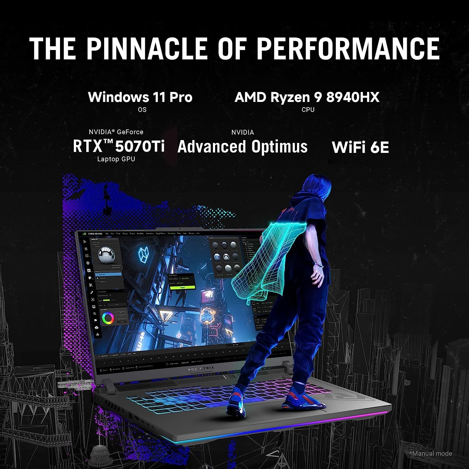 ASUS ROG Strix G16 Gaming Laptop 2025, AMD Ryzen 9 8940HX, NVIDIA RTX 5070Ti 12GB GDDR7, 16' WUXGA 165Hz 3ms Display, 64 GB DDR5 RAM, 1 TB PCIe SSD, RGB KB, Dolby Atmos, Win 11 Pro, Eclipse Grey