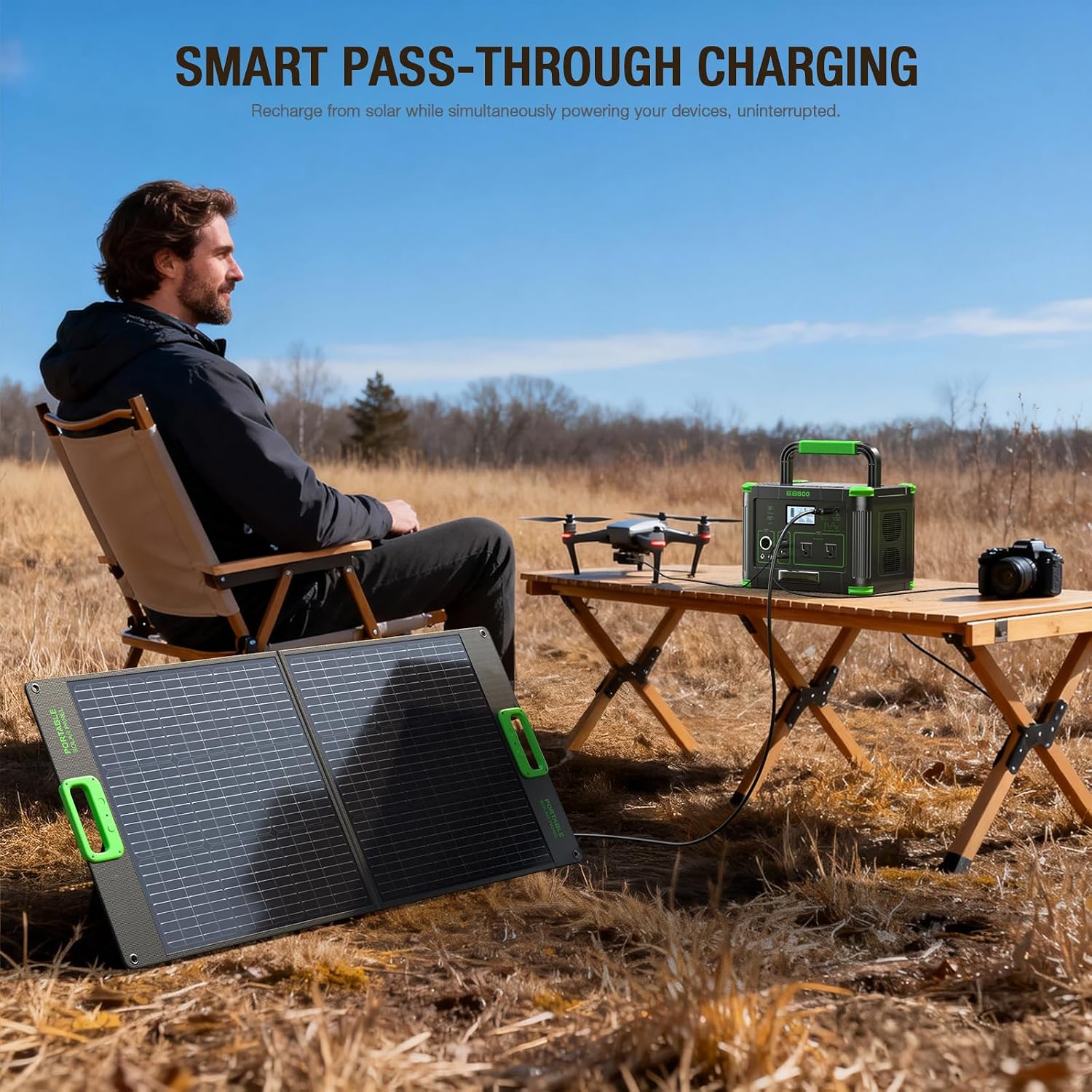 500W Portable Power Station (1000W Peak), 2x 110V AC Outlets & 60W USB-C PD, 10-Output Portable Power Bank with Wireless Charger for Camping, RV Travel, and Home Emergency Power Backup Off-Grid Living