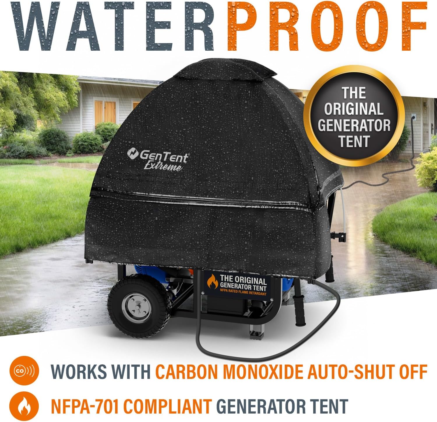 GenTent Open Frame Running Cover – Universal Kit Generator Tent (Black, Original - Extreme)
