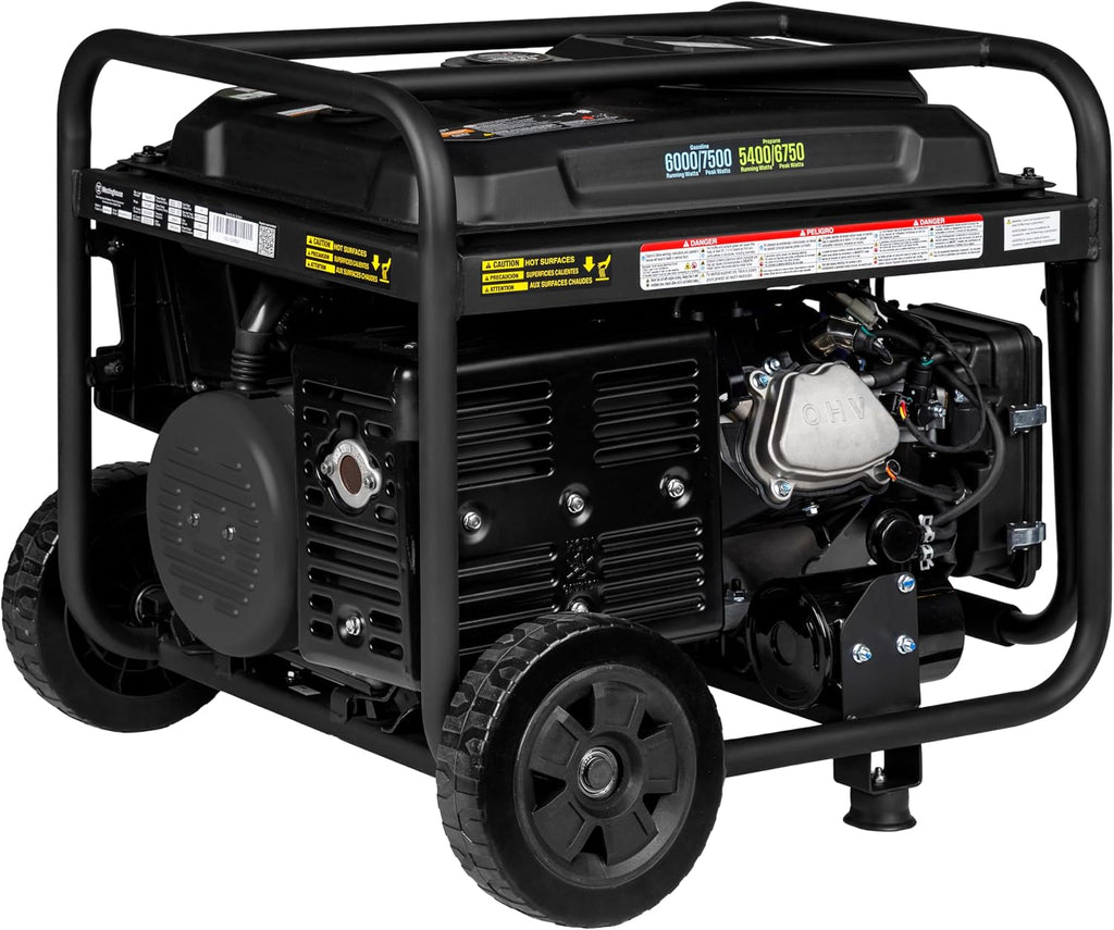 Westinghouse 7500 Peak Watt EFI Dual Fuel Home Backup Portable Generator, Remote Electric Start, Transfer Switch Ready, Gas and Propane Powered, CO Sensor, CARB Compliant