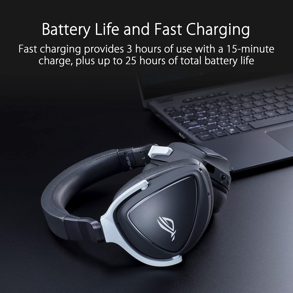 ASUS ROG Delta S Wireless Gaming Headset, Black, 50mm Drivers, AI Beamforming Mic, Low-Latency Bluetooth, USB-C, 3 Hours of Use, IPX4 Water Resistance