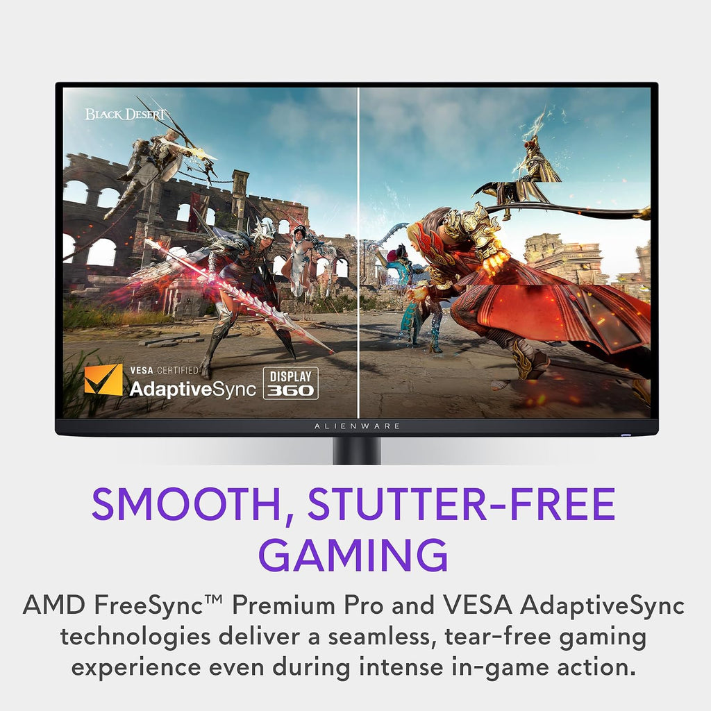 Alienware AW2725DF OLED Gaming Monitor - 26.7-inch Quantom-Dot WQHD (2560x1440) 360Hz 0.03Ms Display, AMD FreeSync Premium Pro, HDMI/DP/USB 3.2 Gen1, Height/Tilt/Swivel/Pivot Adjustability - Black