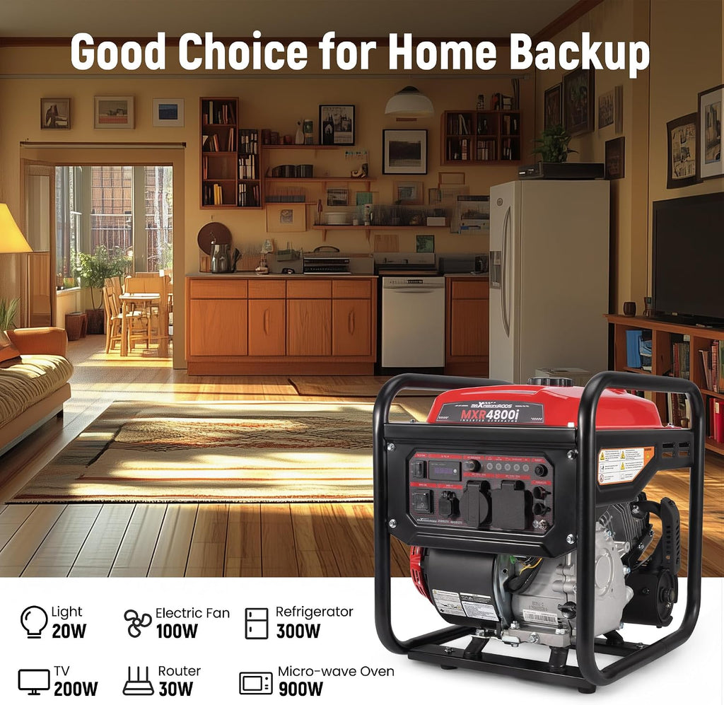 maXpeedingrods 4800 Watt Portable Inverter Generator, Gas Powered Open Frame Generator with ECO Mode, Lightweight for Outdoor Camping, Home Backup, Garden