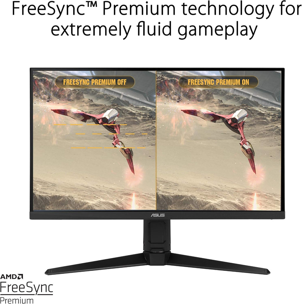 ASUS TUF Gaming VG279QL1A 27' HDR Gaming Monitor, 1080P Full HD, 165Hz (Supports 144Hz), IPS, 1ms, FreeSync Premium, DisplayHDR 400, Extreme Low Motion Blur, Eye Care, HDMI DisplayPort