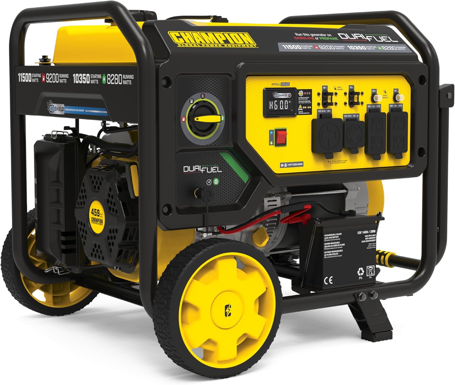 Champion Power Equipment 11,500-Watt Electric Start Dual Fuel Home Backup Portable Generator with CO Shield