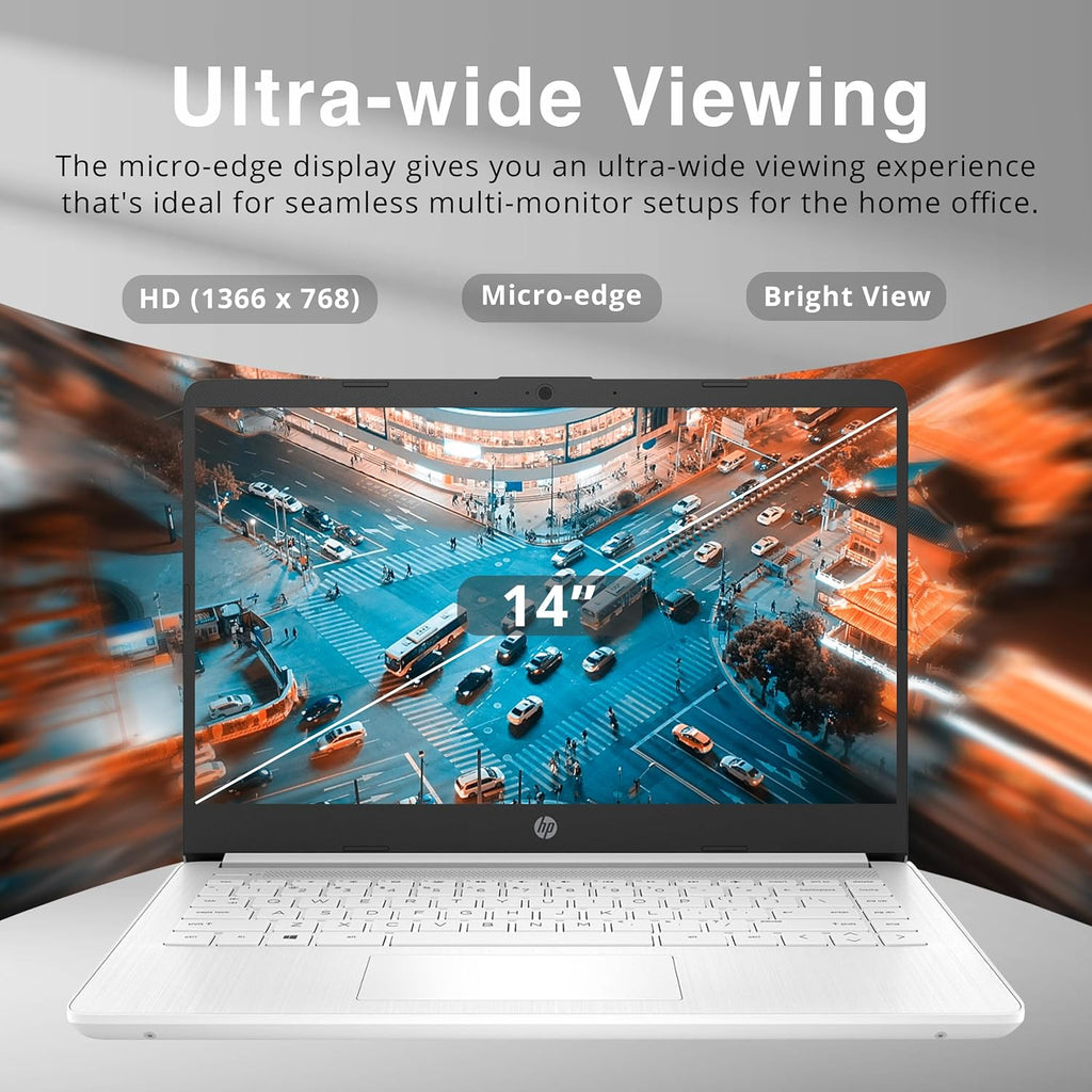 HP Stream 14' HD Laptop, Intel Celeron N4120 Processor, 4GB RAM, 128GB eMMC, Intel UHD Graphics, 720p Webcam, WiFi, HDMI, Windows 11 S, Silver (Renewed)
