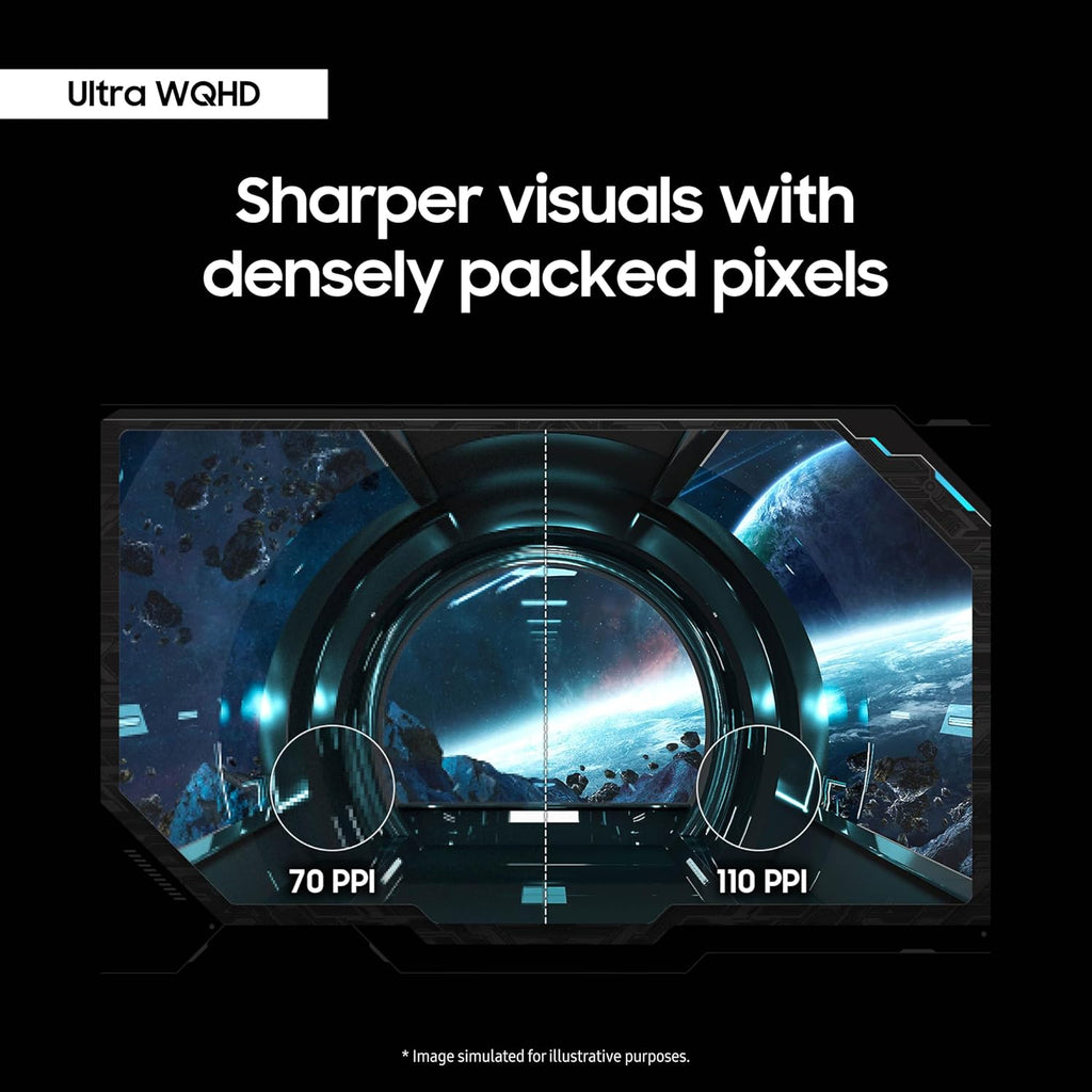 Samsung 34' Odyssey G85SB Series QD-OLED Ultra WQHD Curved Gaming Monitor, 175Hz, 0.03ms, DisplayHDR True Black 400, AMD FreeSync Premium Pro, Advanced Game Streaming, LS34BG850SNXZA