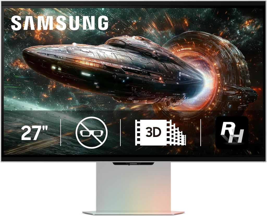 Samsung 27-inch Odyssey 3D G90XF, 4K, 165Hz, Gaming Monitor, 1ms Response Time, AMD FreeSync Premium, Glasses-Free, Ergonomic Stand, LS27FG900XNXZA, 2025