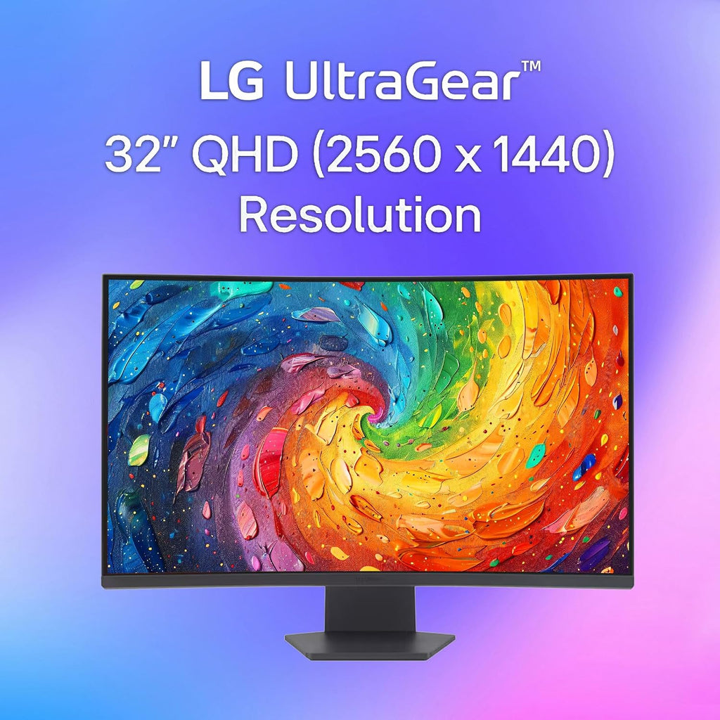 LG 32 Inch UltraGear QHD Curved Gaming Monitor, 180Hz, 1ms, AMD FreeSync, HDR10, 99% sRGB, 1000R Curve, Black Stabilizer, Dual Controller, HDMI & DisplayPort, 3-Side Borderless, Tilt Adjustment, Black