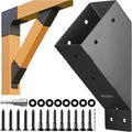 4pack 45 Degree Angle Support Bracket, for 4x6 (Actual 3.5''x5.5'') Pergolas, Gazebo, Deck Porch, Cabin Elevated Wood Support Kit (Frosted-Black)