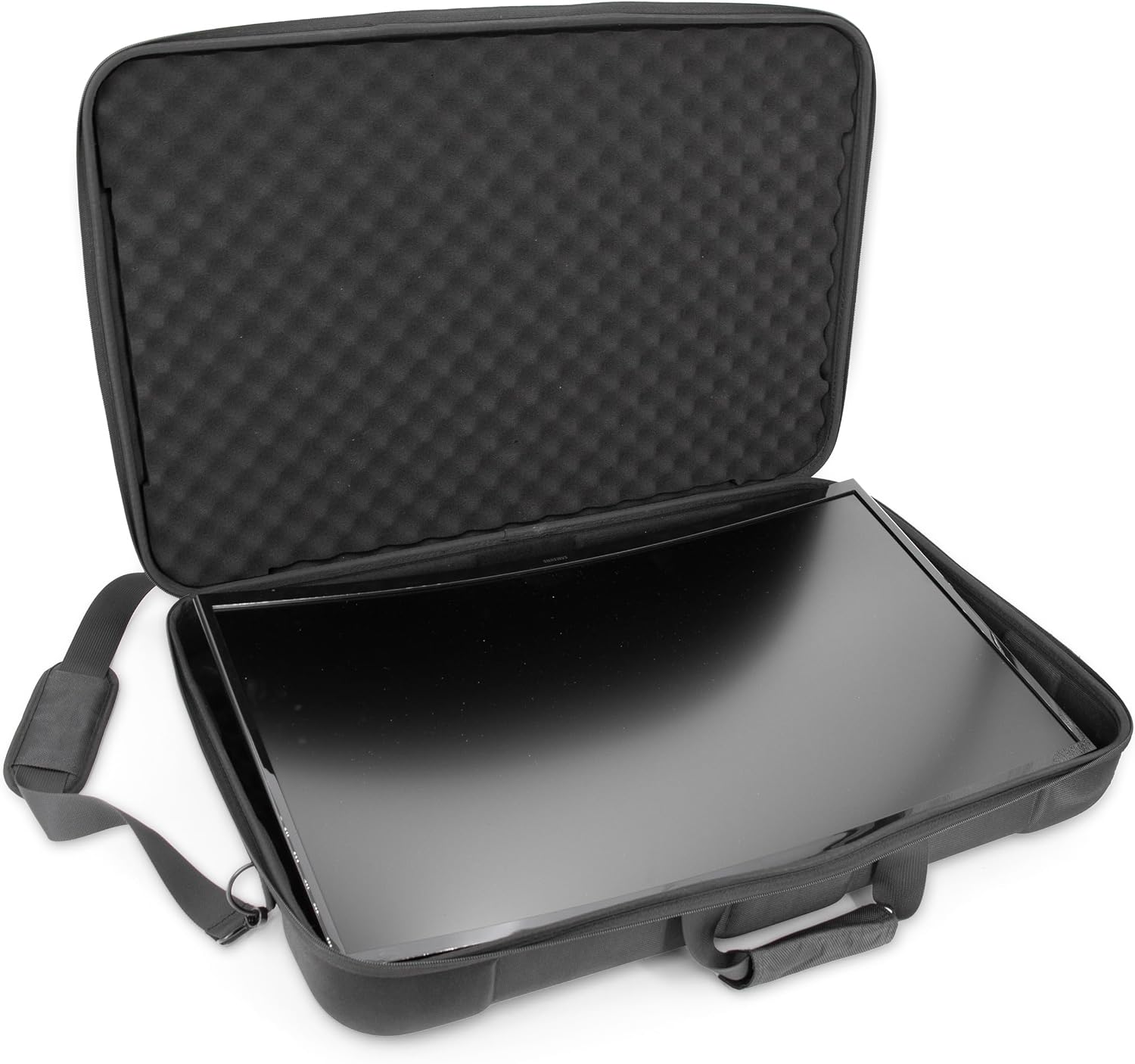 CASEMATIX Portable Monitor Case for 24-29 Inch Screens, Hard Shell EVA Travel Case for 24' 27' Gaming Monitor or Portable Display, Padded Foam Screen Protector Carry Bag with Accessory Storage