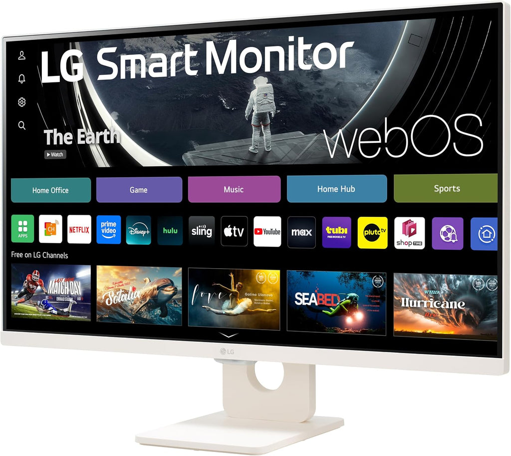 LG 27U511SA-W 27-Inch Smart Full HD (1920 x 1080) IPS Computer Monitor, 100Hz, Built-in Speaker, Airplay, Bluetooth, Screen Share, Flicker Safe, Reader Mode, Remote Control, HDMI, Tilt Stand, White