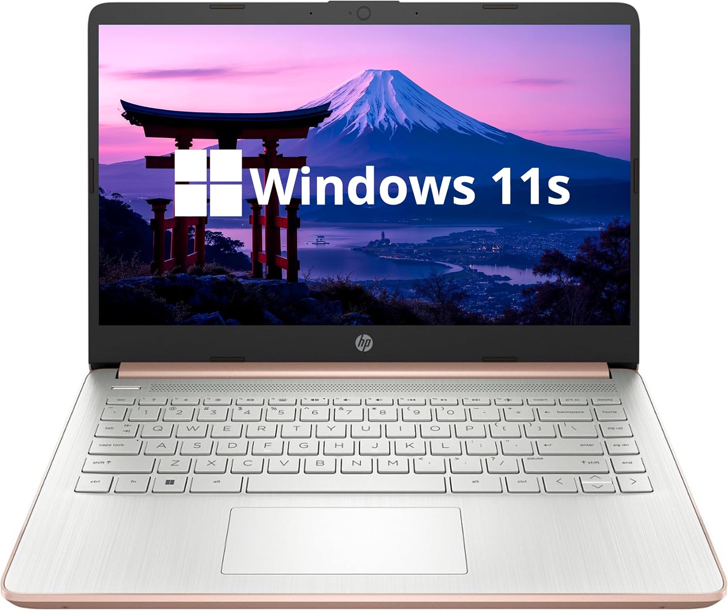 HP Stream 14' HD Laptop, Intel Celeron N4120 Processor, 4GB RAM, 128GB eMMC, Intel UHD Graphics, 720p Webcam, WiFi, HDMI, Windows 11 S, Rose Gold (Renewed)