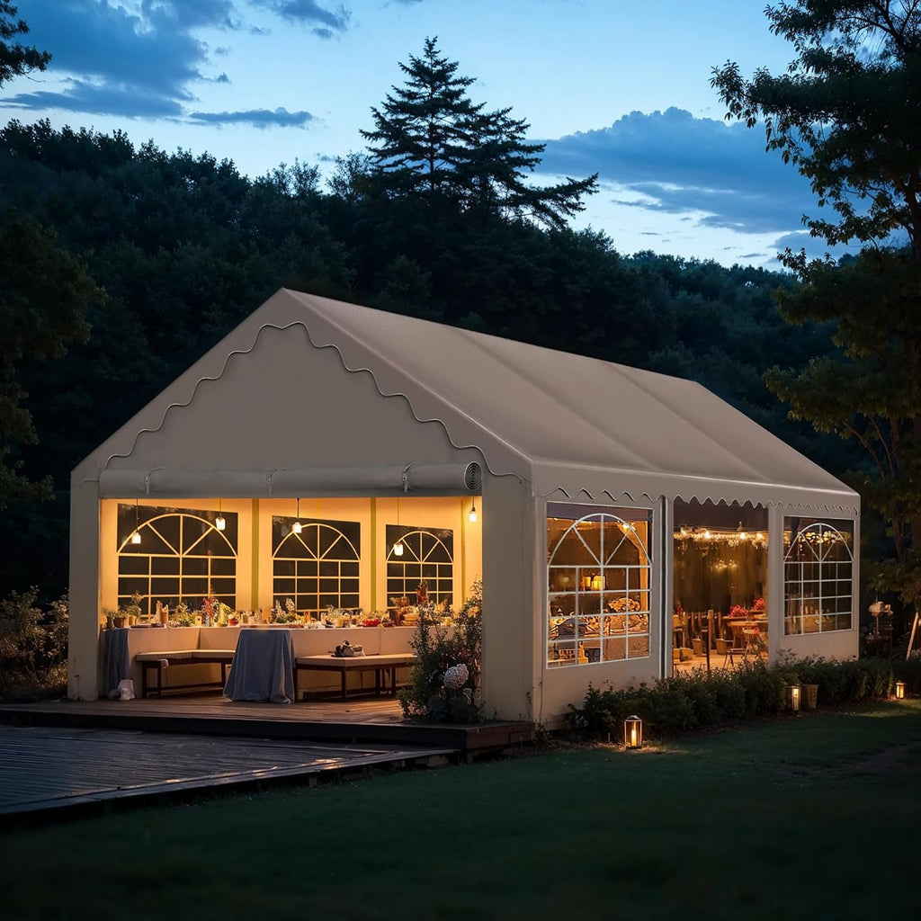 Sophia & William Tents for Parties Party Tent 16x20 ft, Outdoor Canopy Carpas para Fiestas Heavy Duty, Large Waterproof Patio Event Wedding Tent White with Sidewalls Walls for Backyard