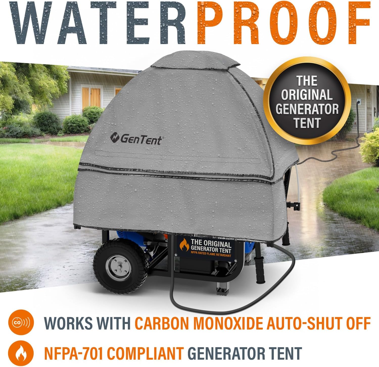 GenTent Open Frame Running Cover – Universal Kit Generator Tent (Gray, Original - Standard)