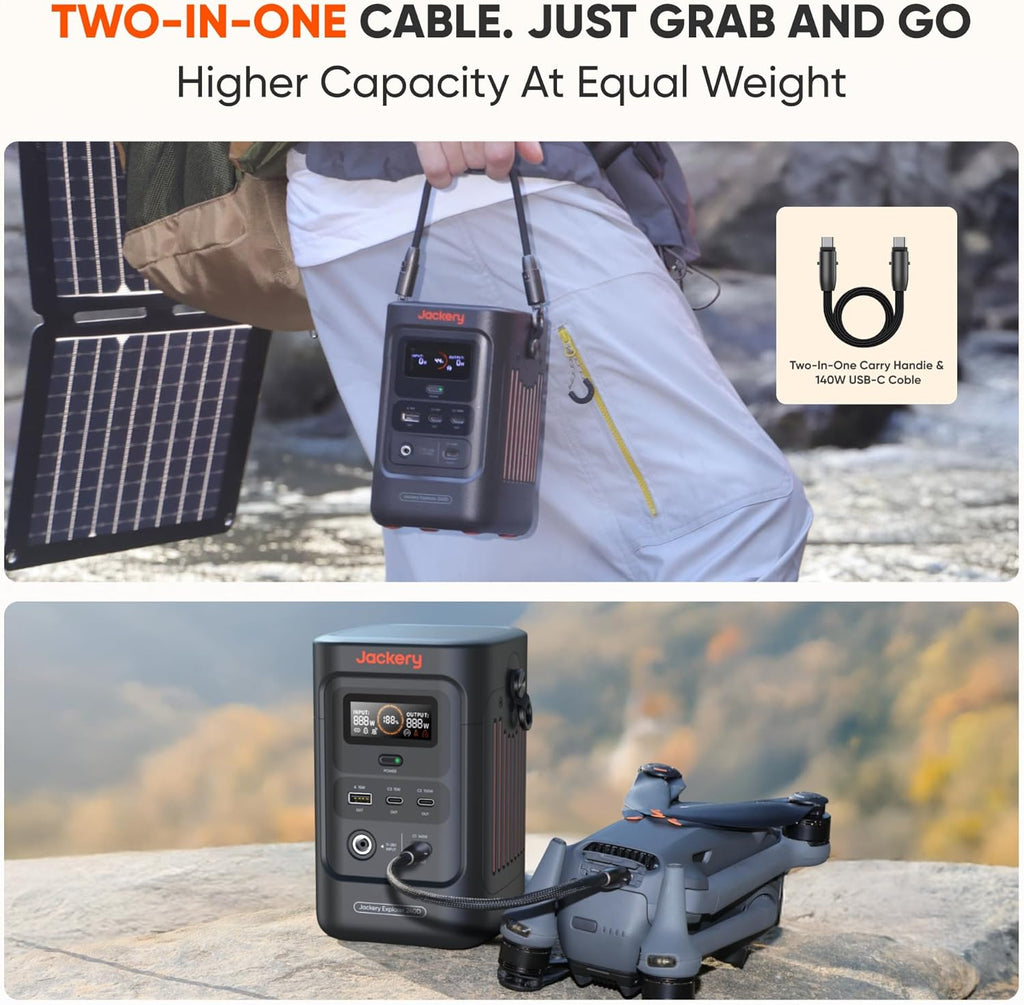 Jackery Explorer 240D Power Bank, 80,000mAh LiFePO4 Battery Portable Power Station, 200W DC Output,1-Hour Fast Charging, Compact for Outdoor Camping, Travel, Emergencies
