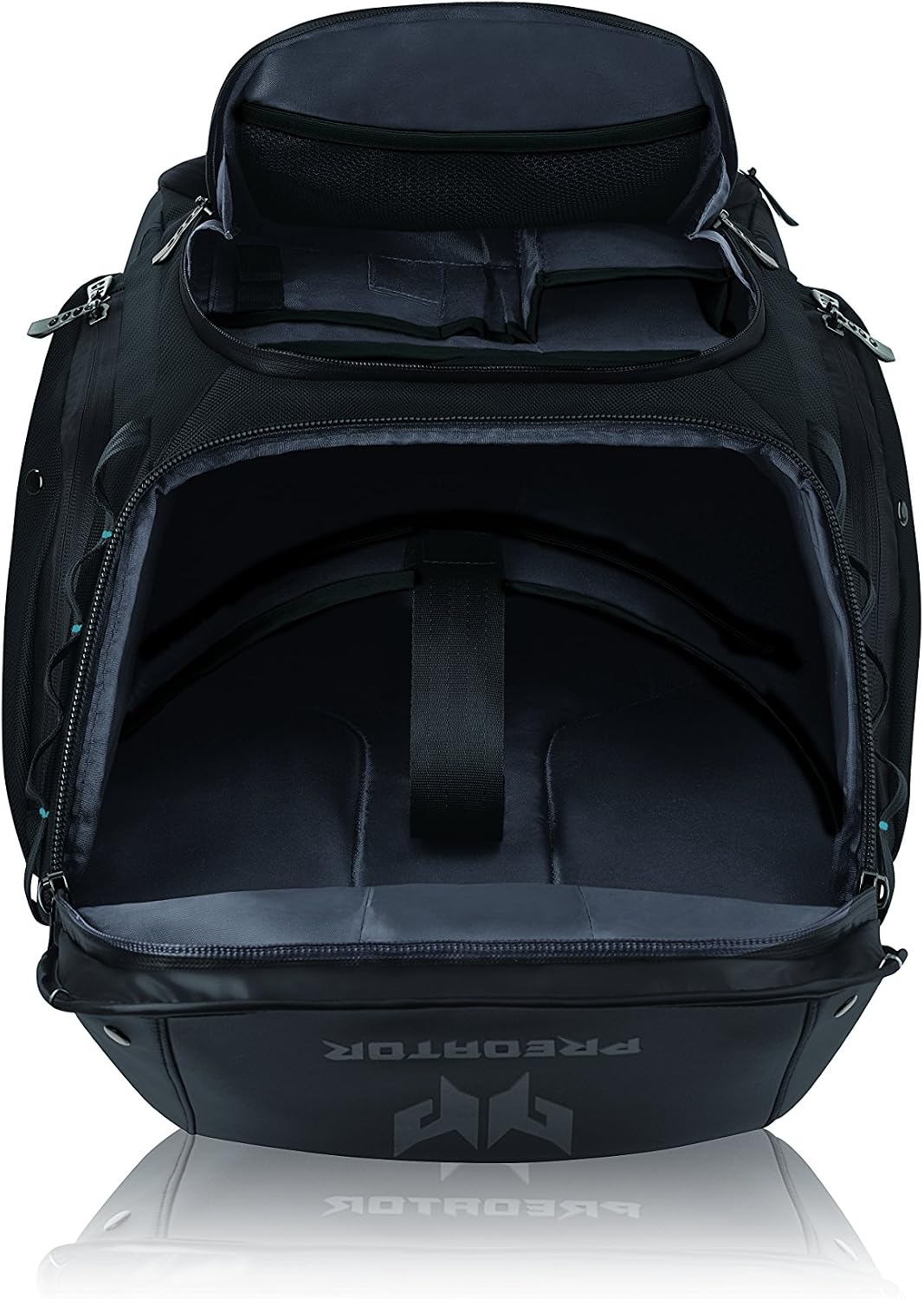 Acer PBG591 Predator Utility Gaming Backpack, Water Resistant and Tear Proof Travel Backpack Fits and Protects Up to 17.3' Predator Gaming Laptop, Black with Teal Accents