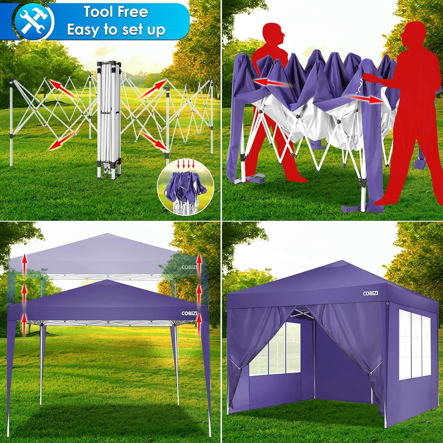 COBIZI Pop Up Canopy Tent,Light Purple