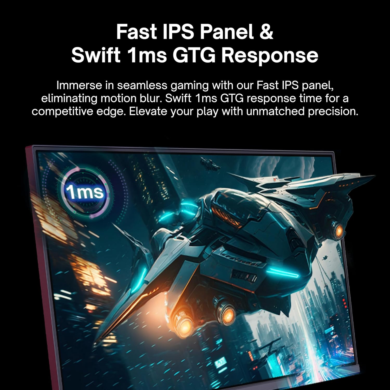 Pixio PX248 Wave 24 inch 200Hz Refresh Rate FHD 1080p Resolution Fast IPS Panel 1ms GTG Response Time Built-in Speakers Gaming Monitor with Adaptive Sync