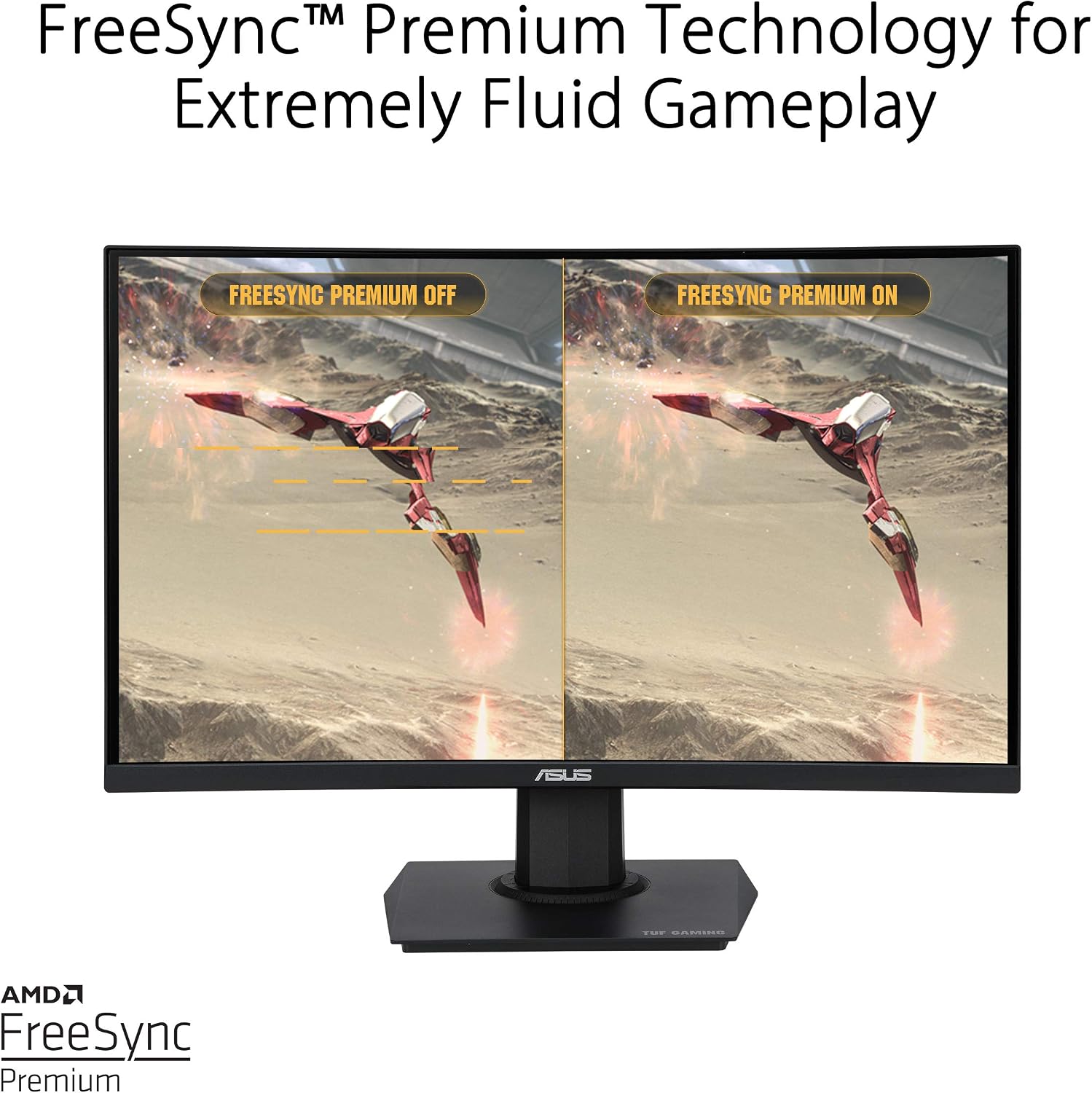 ASUS TUF Gaming 23.6' 1080P Curved Monitor (VG24VQE) - Full HD, 165Hz, 1ms, Extreme Low Motion Blur, Adaptive-Sync, FreeSync Premium, Shadow Boost, VESA Mountable, DisplayPort, HDMI