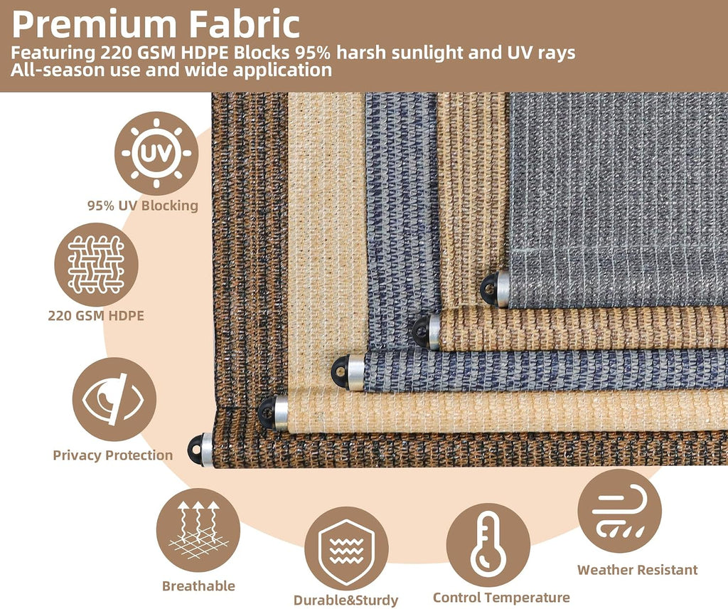 Outdoor Roller Shade for Patio, Exterior Cordless Blinds Patio Shades Roll Up Outdoor Blinds Screen for Porch Gazebo Pergola Backyard Privacy Protection,UV Sun Block Fade-Resistant 10ft Wide x 8 H