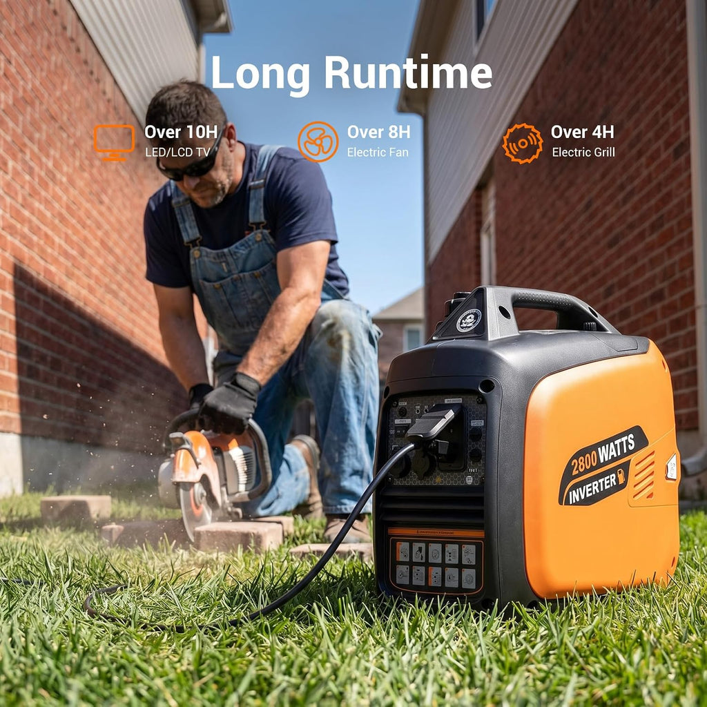 Efurden 2800-Watt Inverter Generator Gas Powered, Portable Generator for Camping, Emergency Home Backup, Super Quiet
