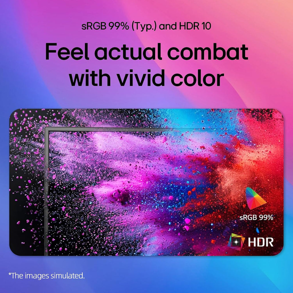 LG 24' FHD IPS Monitor, 1920x1080, 120Hz, 1ms MBR, AMD FreeSync Premium, HDR10, 99% sRGB, HDMI, VGA, Tilt Adjustable Stand, 3-Side Borderless Design for Home Office and Gaming