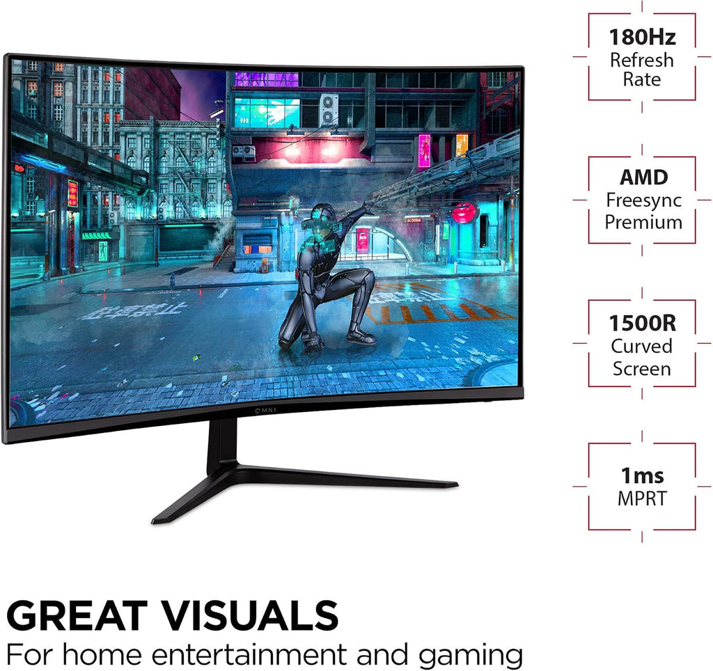 ViewSonic VX3218-PC-MHD 32 Inch Full HD 1080p 165Hz 1ms Curved Gaming Monitor with Adaptive-Sync Eye Care Frameless HDMI and Display Port (Renewed)