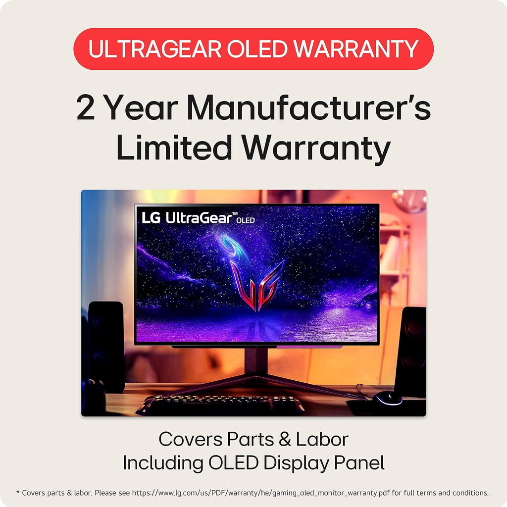 LG 27' Ultragear™ OLED QHD Gaming Monitor with 240Hz .03ms GtG & nVIDIA® G-SYNC® Compatible